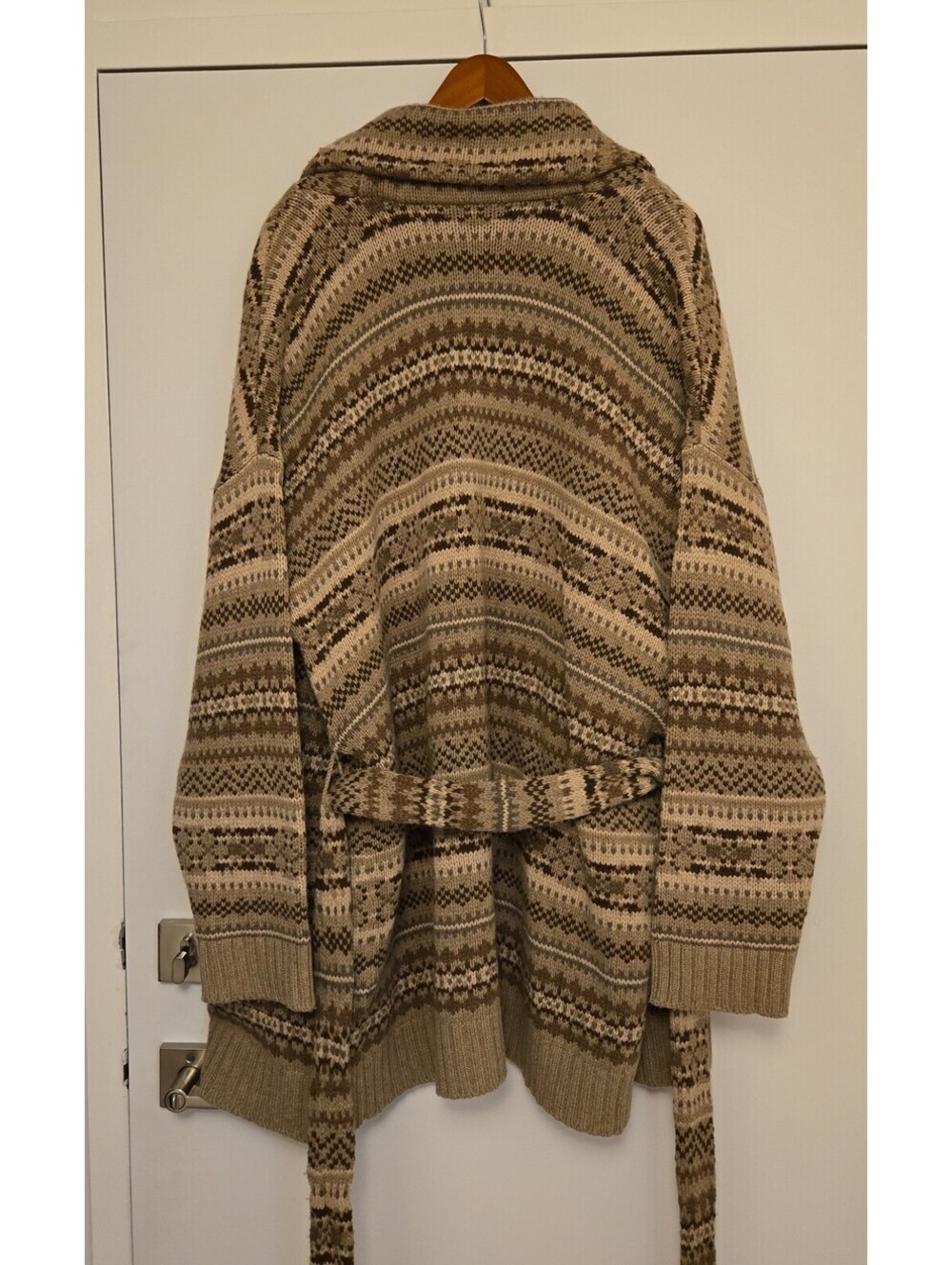 Lauren Ralph Lauren Fair Isle Belted Wool-Blend Cardigan - Picture 7 of 7
